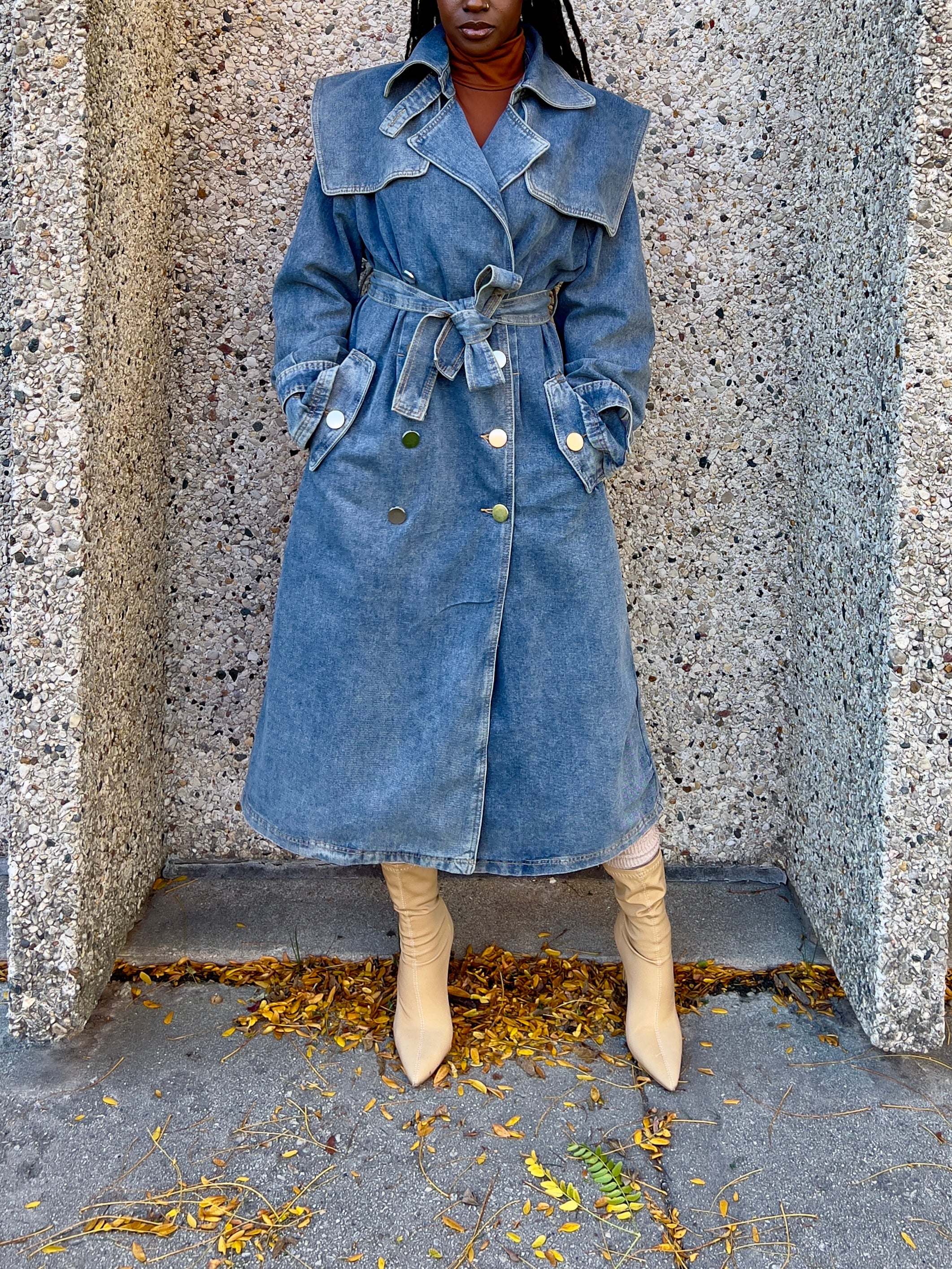 Blue JULES trench coat - Coats and Jackets - Boutique KEVA
